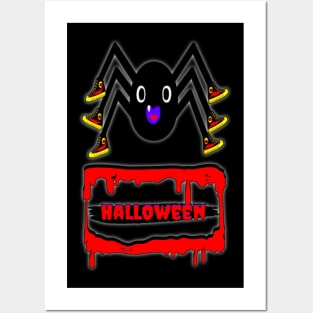 Cute Spider Halloween Fun Posters and Art